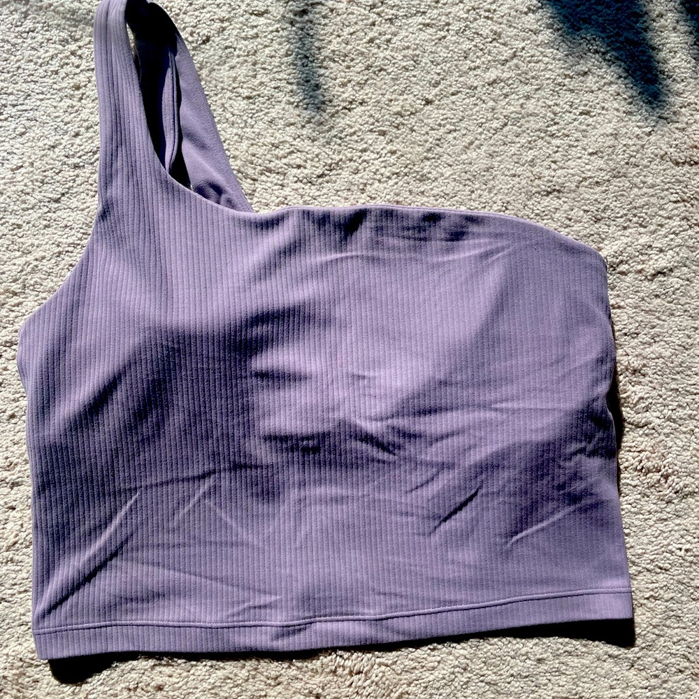 Lululemon purple one shoulder crop top